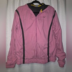 XL Nike Pink and Black Hooded Jacket